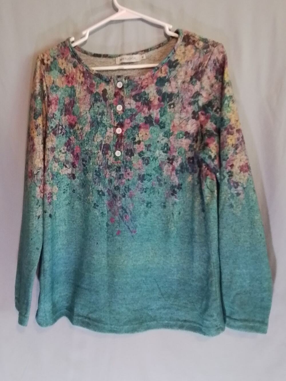 Miss Look Soft Long Sleeve Blue Top